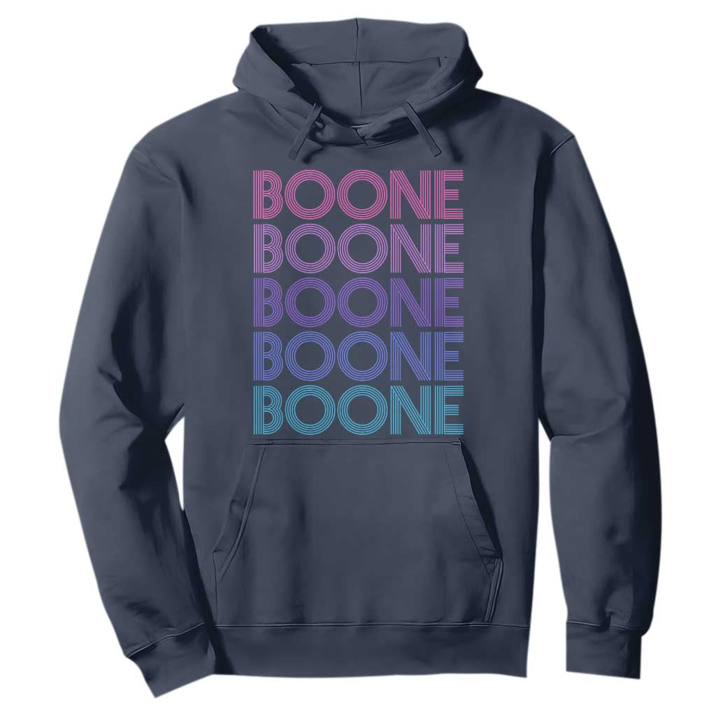 Retro Boone Name Lover Neon Gradient Typography Hoodie TS02 Navy Print Your Wear