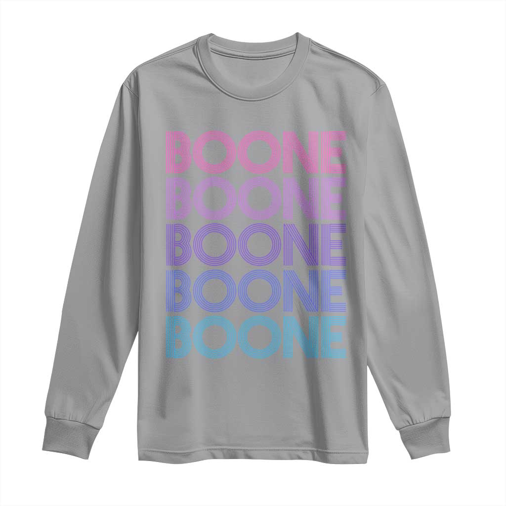 Retro Boone Name Lover Neon Gradient Typography Long Sleeve Shirt TS02 Sport Gray Print Your Wear