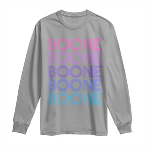 Retro Boone Name Lover Neon Gradient Typography Long Sleeve Shirt TS02 Sport Gray Print Your Wear