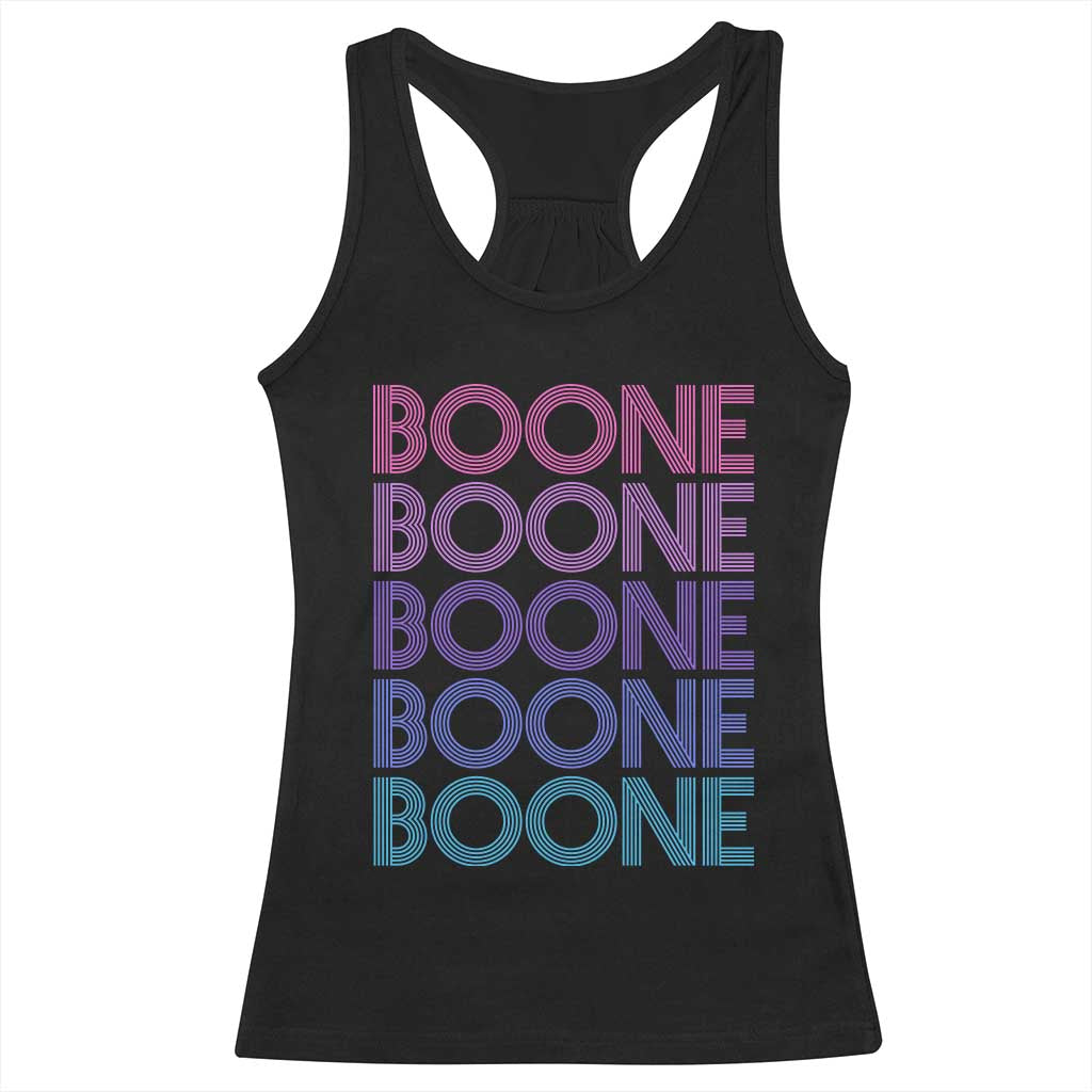 Retro Boone Name Lover Neon Gradient Typography Racerback Tank Top TS02 Black Print Your Wear