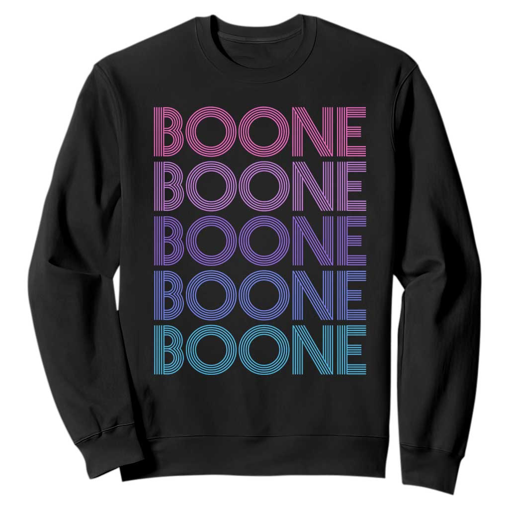 Retro Boone Name Lover Neon Gradient Typography Sweatshirt TS02 Black Print Your Wear