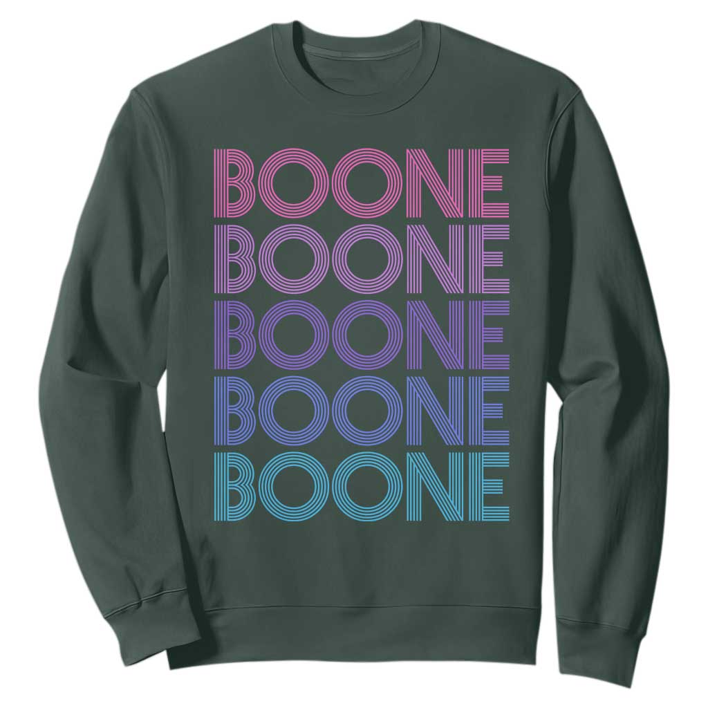 Retro Boone Name Lover Neon Gradient Typography Sweatshirt TS02 Dark Forest Green Print Your Wear