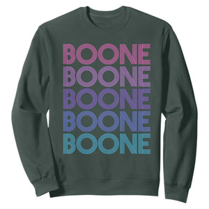 Retro Boone Name Lover Neon Gradient Typography Sweatshirt TS02 Dark Forest Green Print Your Wear