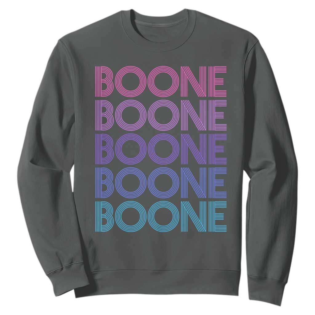 Retro Boone Name Lover Neon Gradient Typography Sweatshirt TS02 Dark Heather Print Your Wear