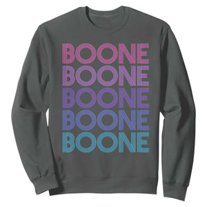 Retro Boone Name Lover Neon Gradient Typography Sweatshirt TS02 Dark Heather Print Your Wear