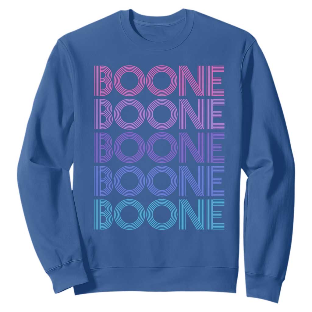 Retro Boone Name Lover Neon Gradient Typography Sweatshirt TS02 Royal Blue Print Your Wear