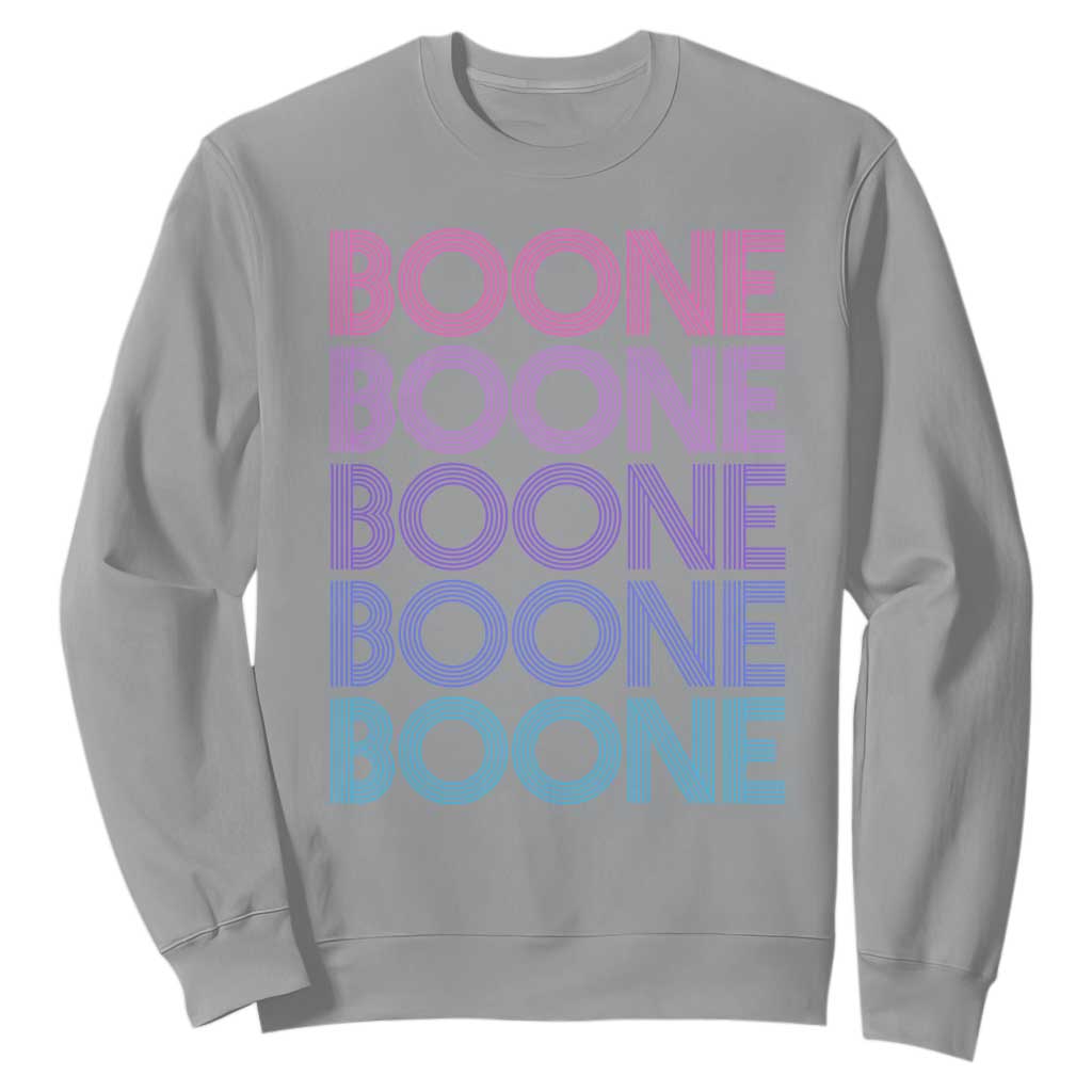 Retro Boone Name Lover Neon Gradient Typography Sweatshirt TS02 Sport Gray Print Your Wear