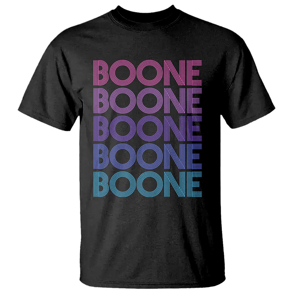 Retro Boone Name Lover Neon Gradient Typography T Shirt TS02 Black Print Your Wear