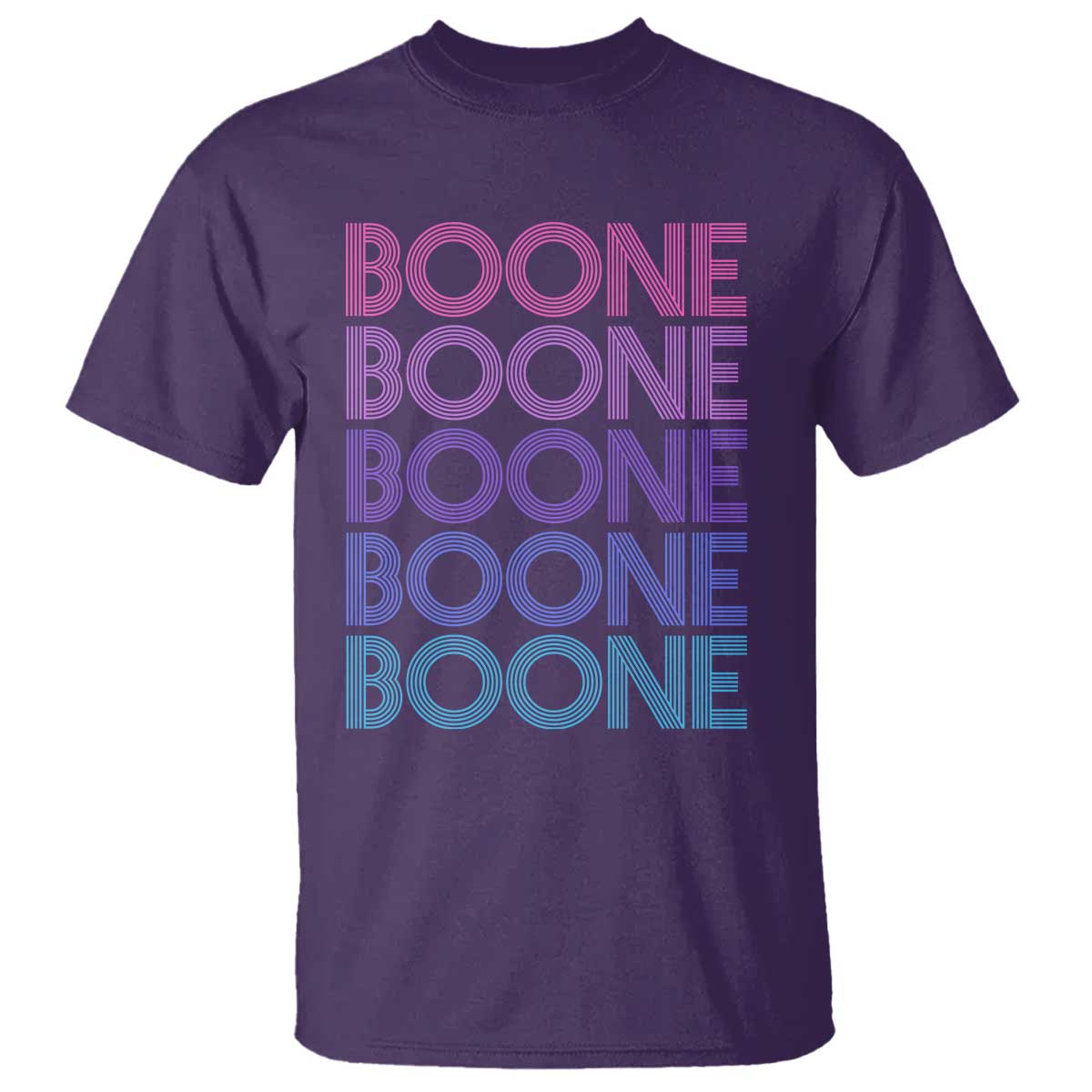 Retro Boone Name Lover Neon Gradient Typography T Shirt TS02 Purple Print Your Wear