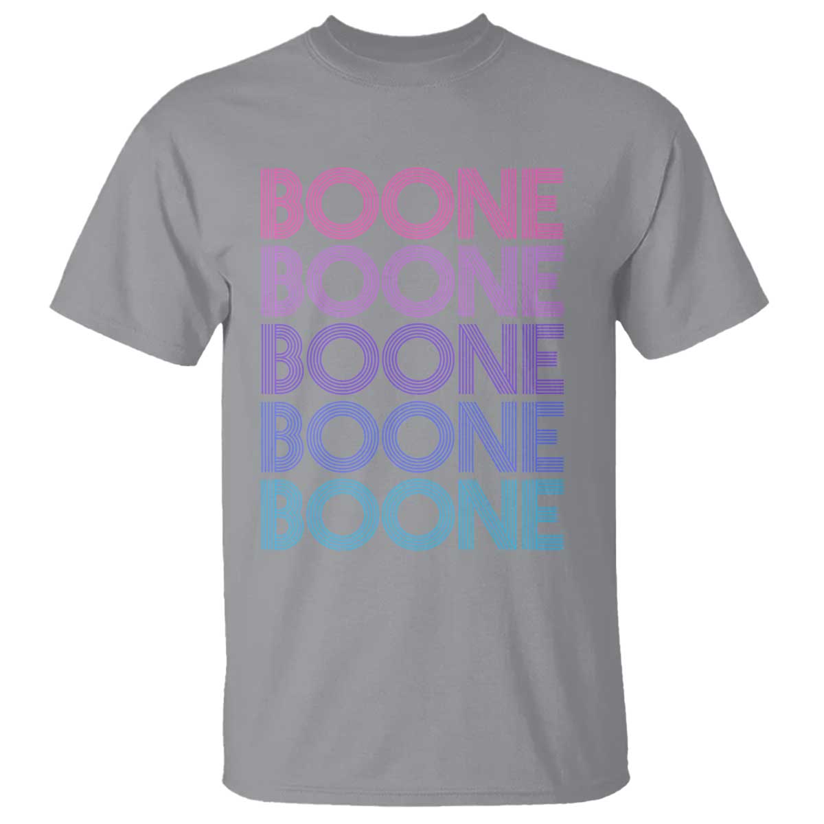 Retro Boone Name Lover Neon Gradient Typography T Shirt TS02 Sport Gray Print Your Wear