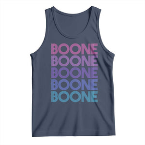 Retro Boone Name Lover Neon Gradient Typography Tank Top TS02 Navy Print Your Wear