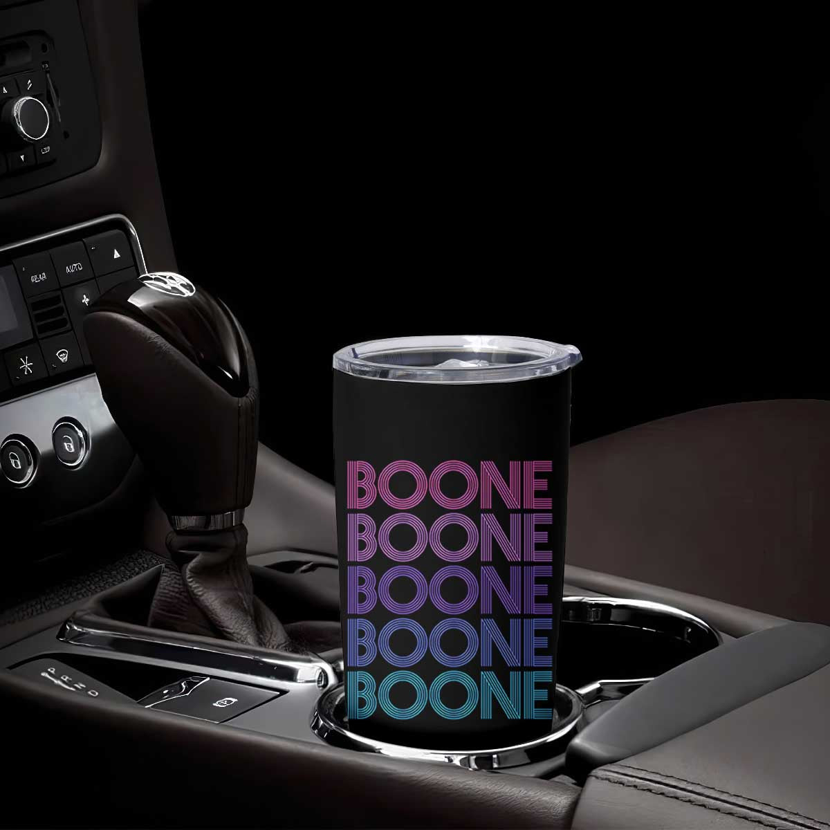 Retro Boone Name Lover Neon Gradient Typography Tumbler Cup TS02 Print Your Wear