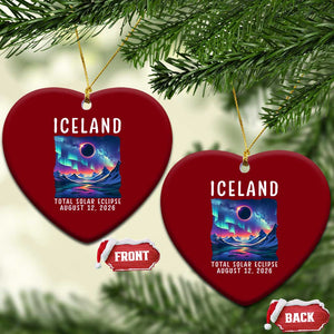 Iceland Total Solar Eclipse 2026 Aurora Ceramic Ornament Totality Northern Lights Astronomy Travel Gift TS02 Print Your Wear