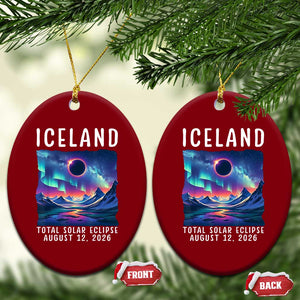 Iceland Total Solar Eclipse 2026 Aurora Ceramic Ornament Totality Northern Lights Astronomy Travel Gift TS02 Print Your Wear
