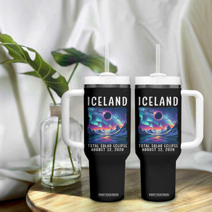 Iceland Total Solar Eclipse 2026 Aurora Tumbler With Handle Totality Northern Lights Astronomy Travel Gift TS02 Print Your Wear