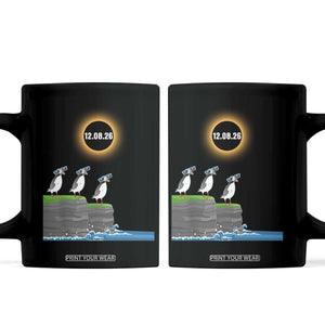 Cute Cartoon Puffins 2026 Total Solar Eclipse Coffee Mug August 12 Totality Funny Astronomy Gift TS02 Black Print Your Wear