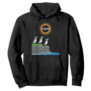 Cute Cartoon Puffins 2026 Total Solar Eclipse Hoodie August 12 Totality Funny Astronomy Gift TS02 Black Print Your Wear