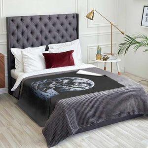 Astronaut Drinking Coffee On The Moon Graphic Throw Blanket Vintage Sci Fi Earth Horizon Space Explorer TS02 Print Your Wear