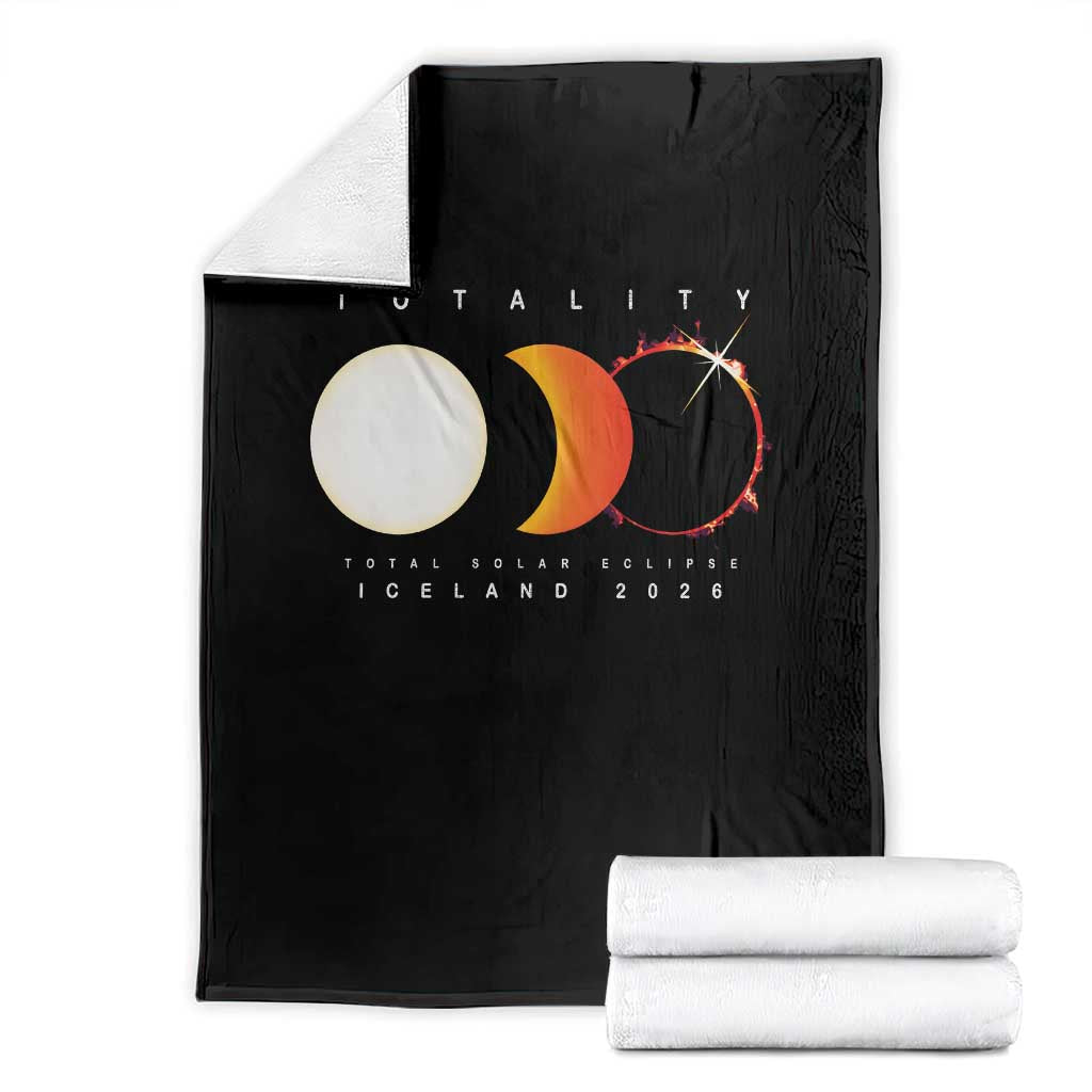 Iceland Total Solar Eclipse 2026 Totality Throw Blanket Travel Souvenir Astronomy Geek Gift TS02 Black Print Your Wear
