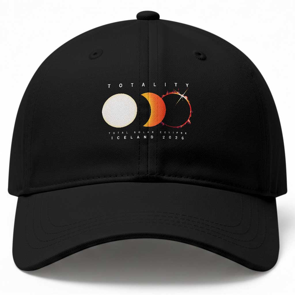 Iceland Total Solar Eclipse 2026 Totality Baseball Cap Travel Souvenir Astronomy Geek Gift TS02 Print Your Wear