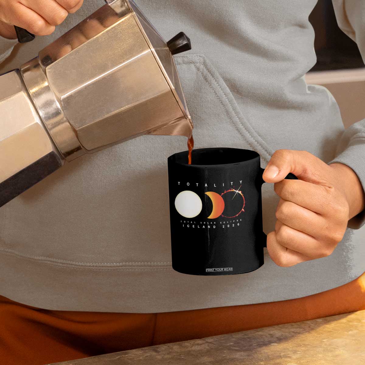 Iceland Total Solar Eclipse 2026 Totality Coffee Mug Travel Souvenir Astronomy Geek Gift TS02 Print Your Wear