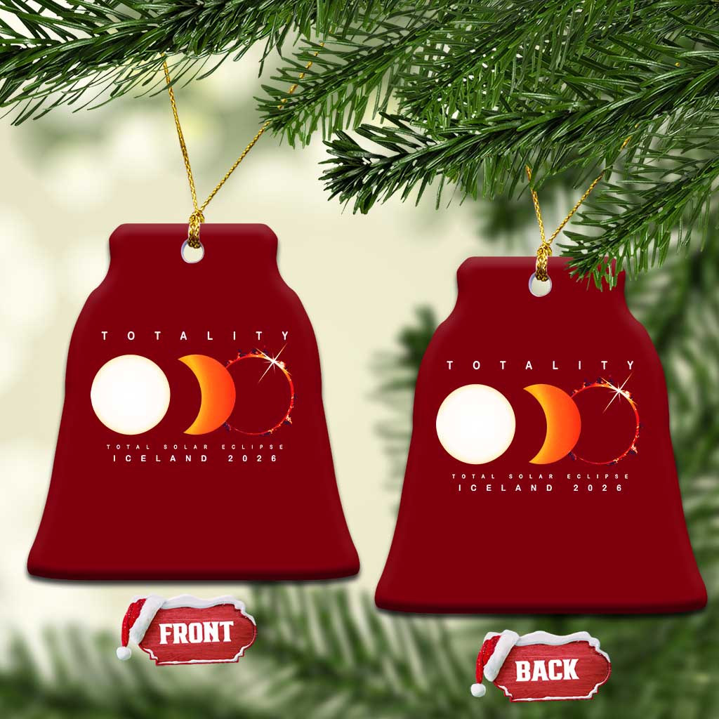 Iceland Total Solar Eclipse 2026 Totality Ceramic Ornament Travel Souvenir Astronomy Geek Gift TS02 Print Your Wear