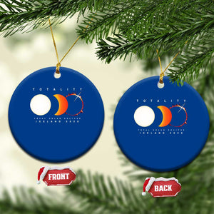 Iceland Total Solar Eclipse 2026 Totality Ceramic Ornament Travel Souvenir Astronomy Geek Gift TS02 1pc Blue Print Your Wear