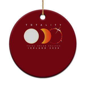 Iceland Total Solar Eclipse 2026 Totality Ceramic Ornament Travel Souvenir Astronomy Geek Gift TS02 1pc Red Print Your Wear