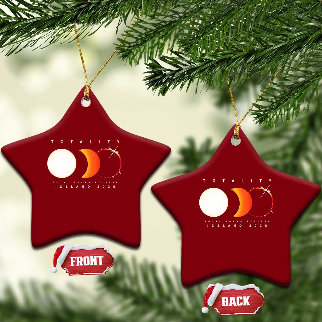 Iceland Total Solar Eclipse 2026 Totality Ceramic Ornament Travel Souvenir Astronomy Geek Gift TS02 Print Your Wear