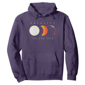 Iceland Total Solar Eclipse 2026 Totality Hoodie Travel Souvenir Astronomy Geek Gift TS02 Purple Print Your Wear