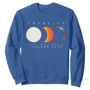 Iceland Total Solar Eclipse 2026 Totality Sweatshirt Travel Souvenir Astronomy Geek Gift TS02 Royal Blue Print Your Wear