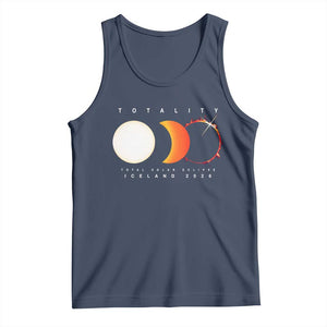 Iceland Total Solar Eclipse 2026 Totality Tank Top Travel Souvenir Astronomy Geek Gift TS02 Navy Print Your Wear