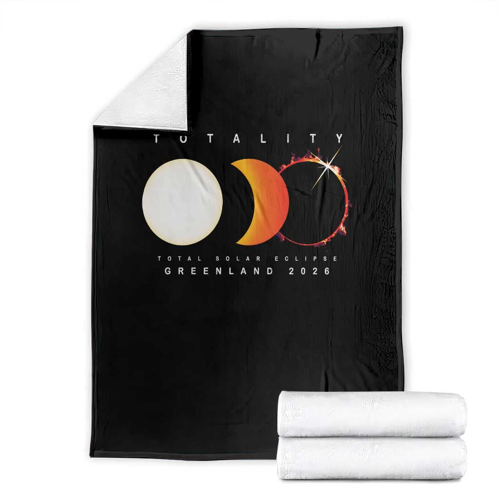 Greenland Total Solar Eclipse 2026 Totality Throw Blanket Travel Souvenir Astronomy Geek Gift TS02 Black Print Your Wear