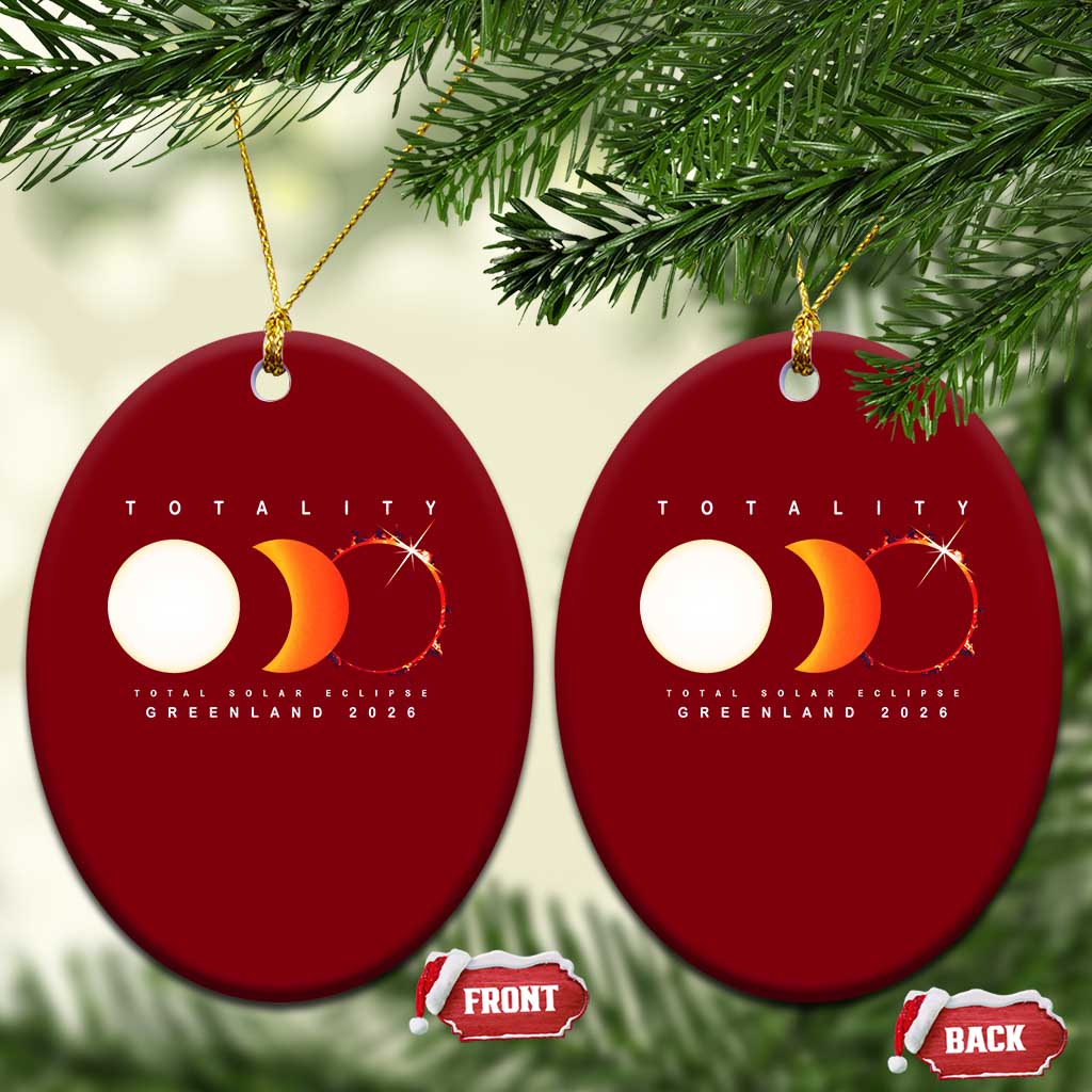Greenland Total Solar Eclipse 2026 Totality Ceramic Ornament Travel Souvenir Astronomy Geek Gift TS02 Print Your Wear