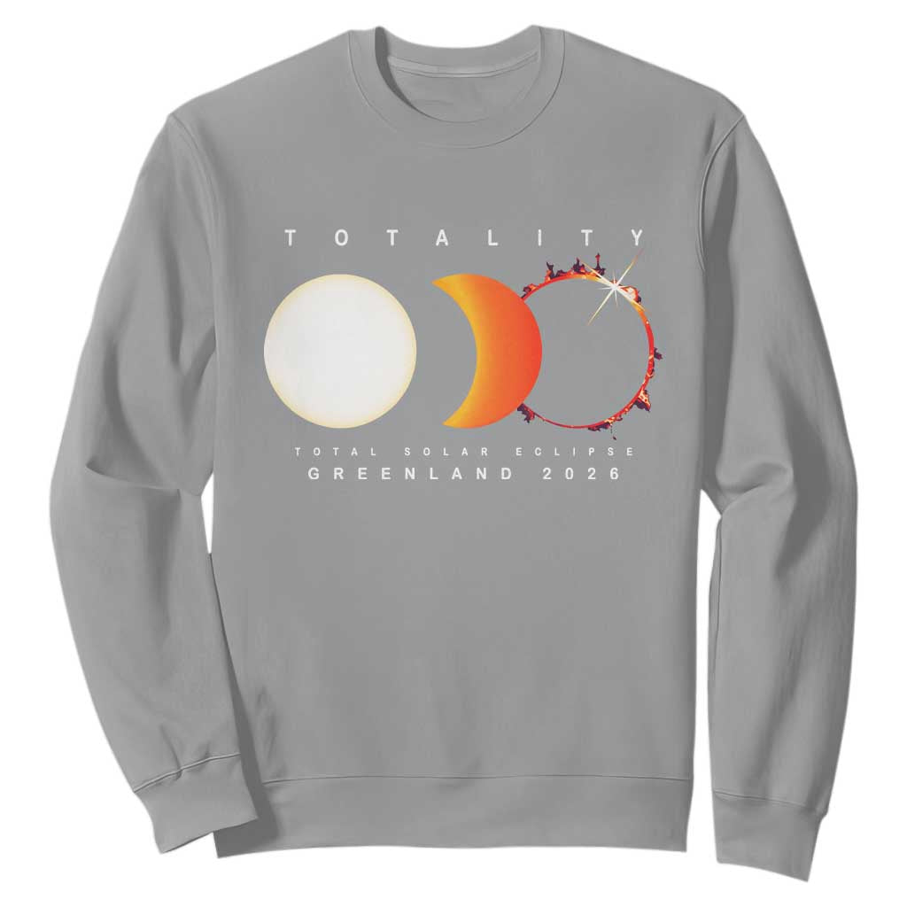 Greenland Total Solar Eclipse 2026 Totality Sweatshirt Travel Souvenir Astronomy Geek Gift TS02 Sport Gray Print Your Wear