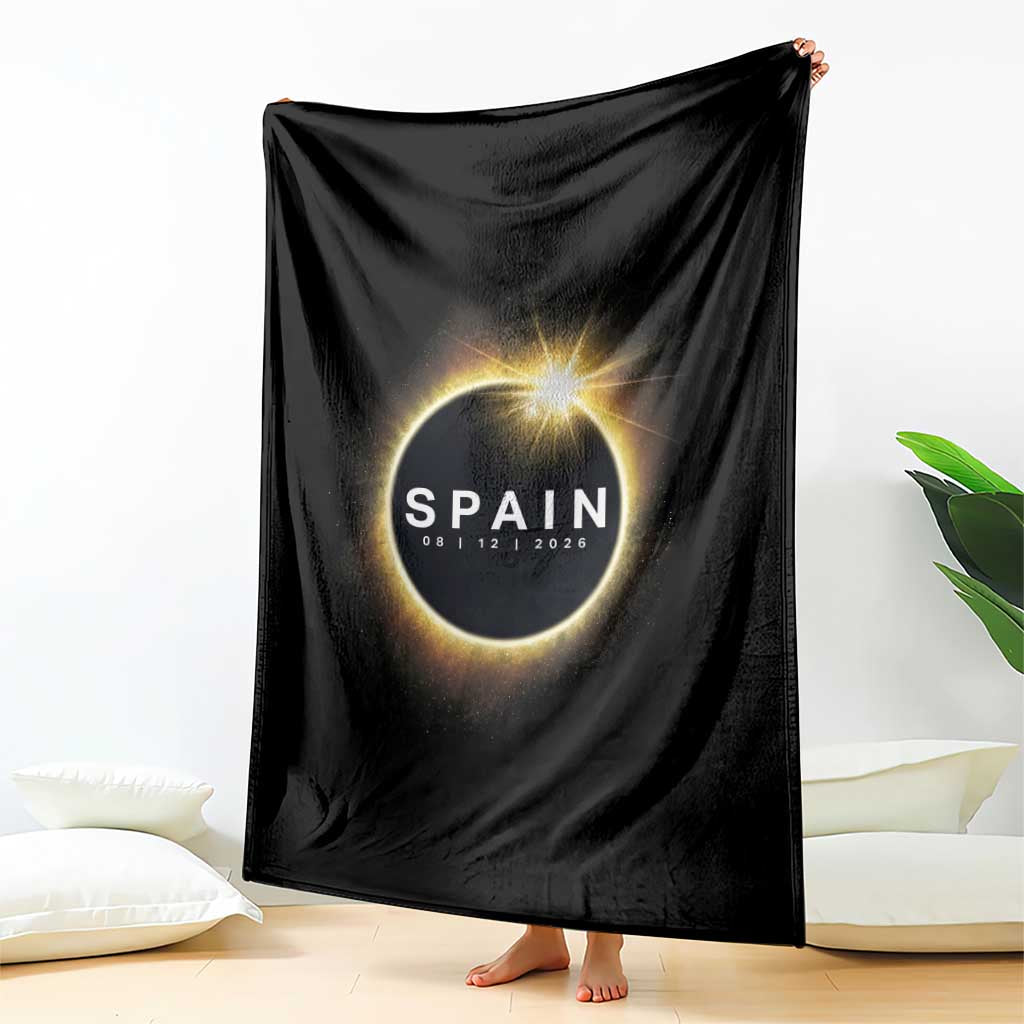 Spain Total Solar Eclipse 2026 Throw Blanket Path of Totality Astronomy Gift TS02 Print Your Wear
