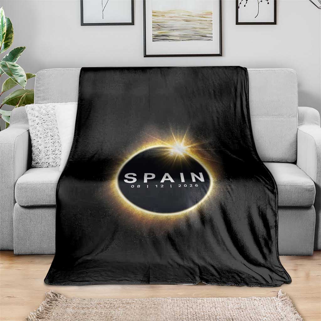 Spain Total Solar Eclipse 2026 Throw Blanket Path of Totality Astronomy Gift TS02 Print Your Wear