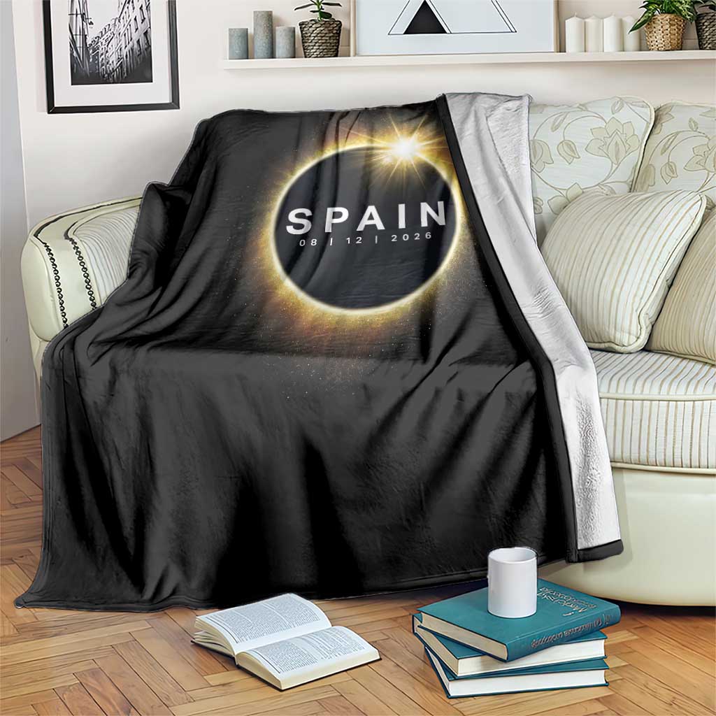 Spain Total Solar Eclipse 2026 Throw Blanket Path of Totality Astronomy Gift TS02 Print Your Wear
