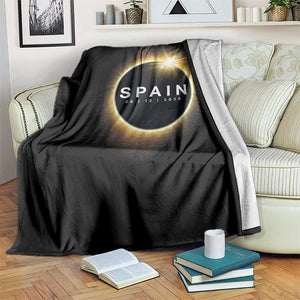Spain Total Solar Eclipse 2026 Throw Blanket Path of Totality Astronomy Gift TS02 Print Your Wear