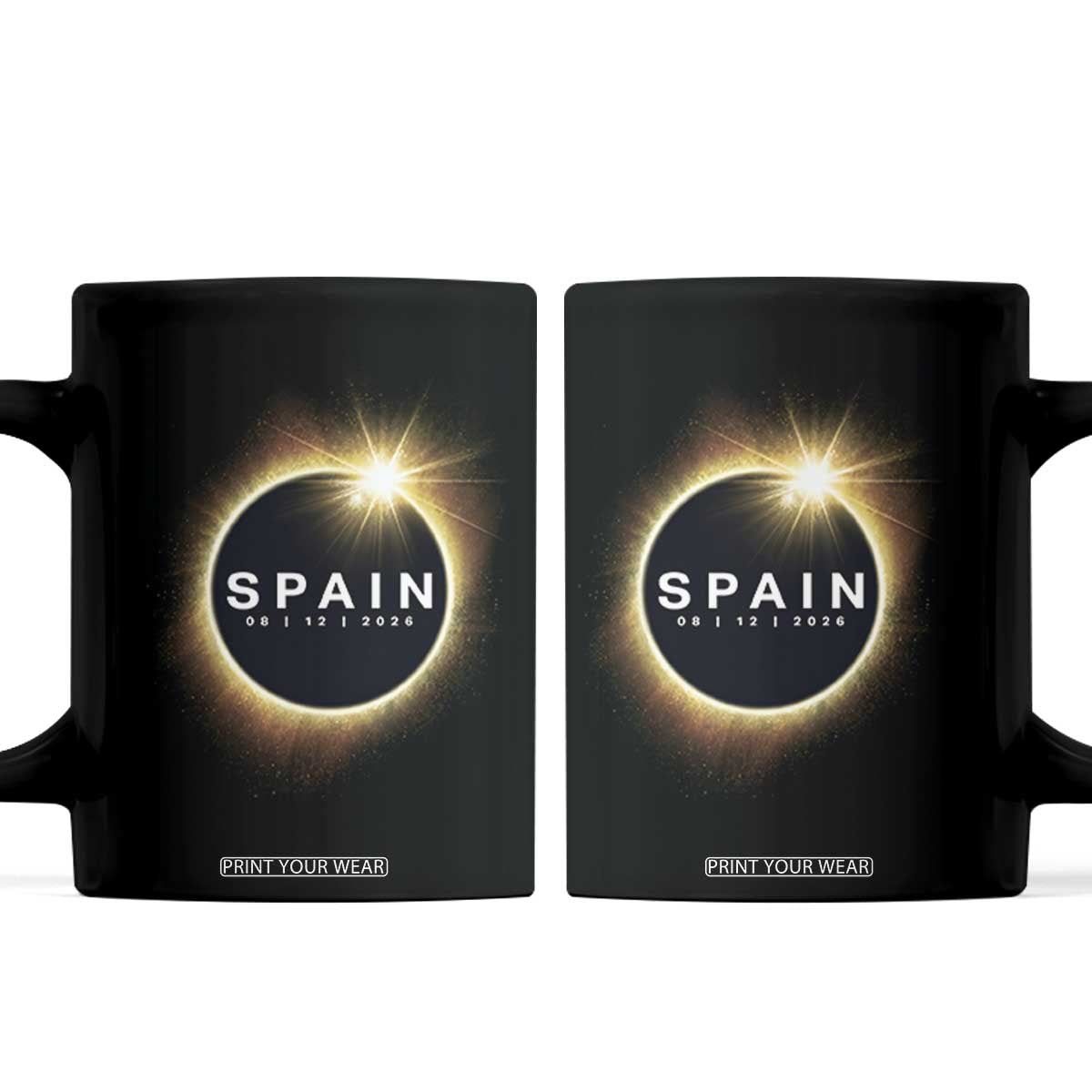 Spain Total Solar Eclipse 2026 Coffee Mug Path of Totality Astronomy Gift TS02 Black Print Your Wear