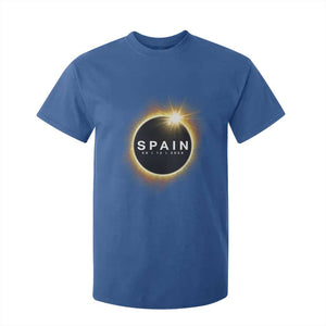 Spain Total Solar Eclipse 2026 T Shirt For Kid Path of Totality Astronomy Gift TS02 Royal Blue Print Your Wear