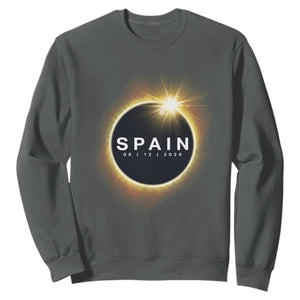 Spain Total Solar Eclipse 2026 Sweatshirt Path of Totality Astronomy Gift TS02 Dark Heather Print Your Wear