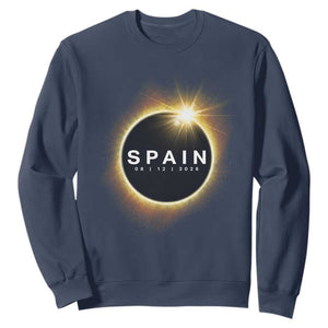 Spain Total Solar Eclipse 2026 Sweatshirt Path of Totality Astronomy Gift TS02 Navy Print Your Wear