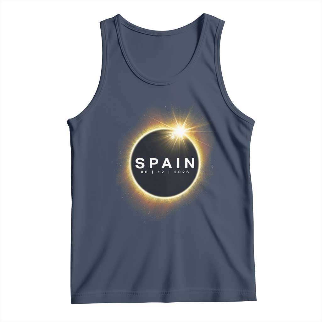 Spain Total Solar Eclipse 2026 Tank Top Path of Totality Astronomy Gift TS02 Navy Print Your Wear