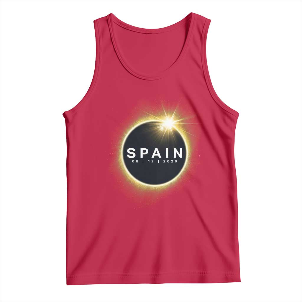 Spain Total Solar Eclipse 2026 Tank Top Path of Totality Astronomy Gift TS02 Red Print Your Wear
