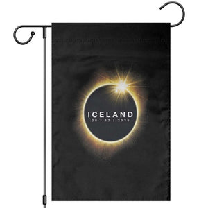 Iceland Total Solar Eclipse 2026 Garden Flag Path of Totality Astronomy Gift TS02 Black Print Your Wear