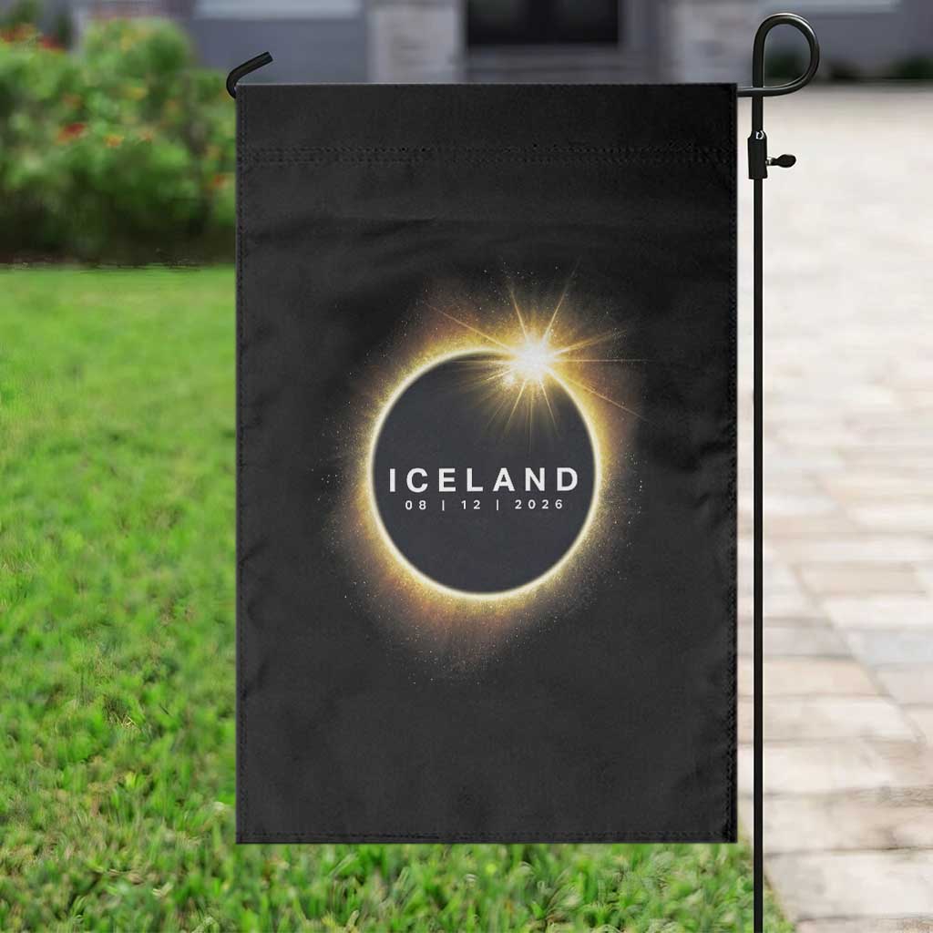 Iceland Total Solar Eclipse 2026 Garden Flag Path of Totality Astronomy Gift TS02 Print Your Wear