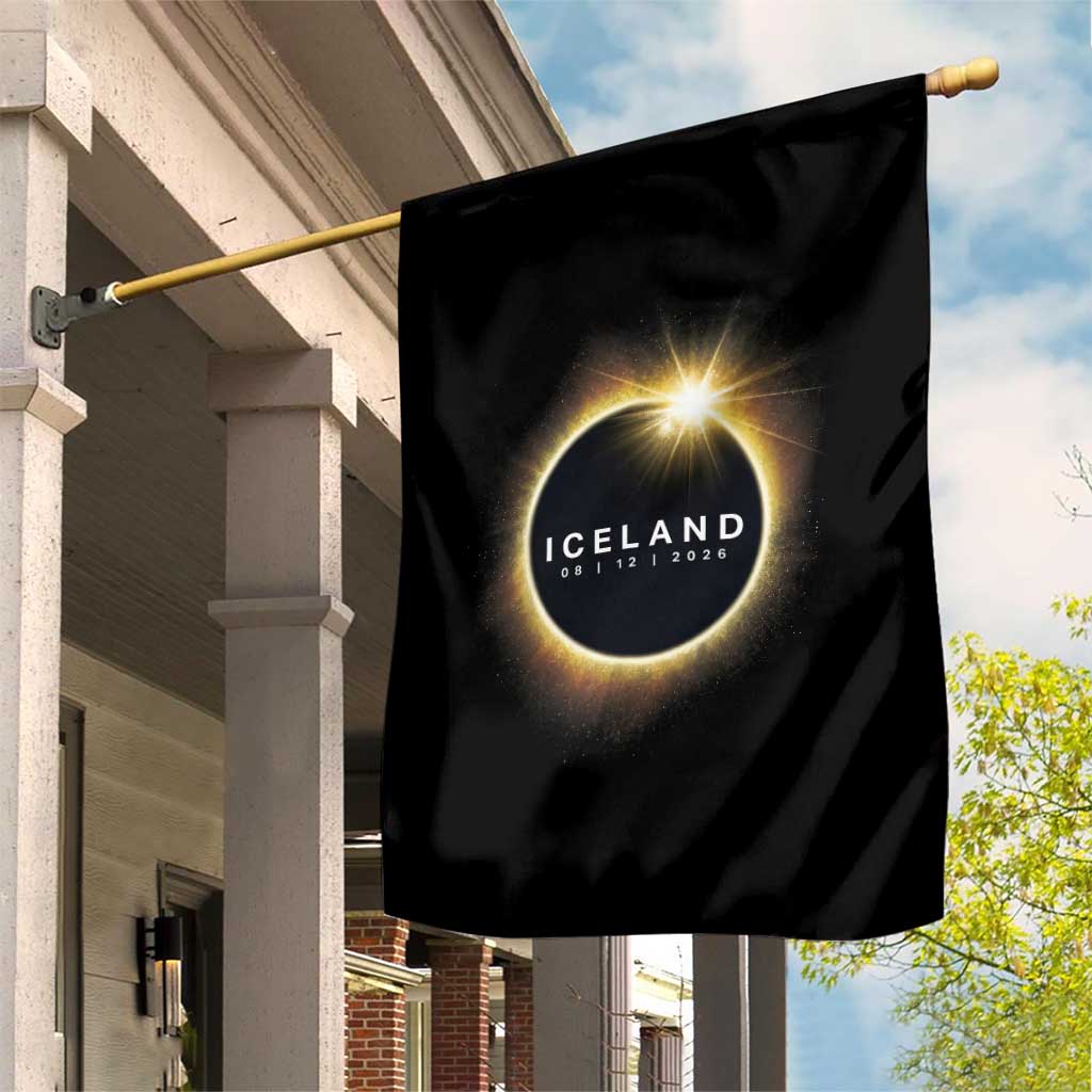 Iceland Total Solar Eclipse 2026 Garden Flag Path of Totality Astronomy Gift TS02 Print Your Wear