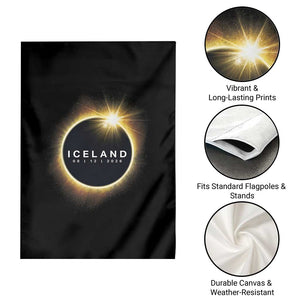 Iceland Total Solar Eclipse 2026 Garden Flag Path of Totality Astronomy Gift TS02 Print Your Wear