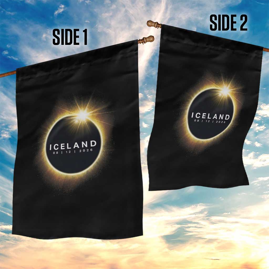 Iceland Total Solar Eclipse 2026 Garden Flag Path of Totality Astronomy Gift TS02 Print Your Wear